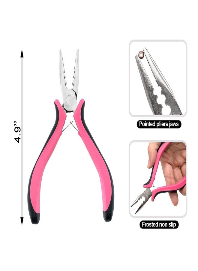 Quacc Hair Extension Pliers 3-Hole Mini Hair Extension Tool for Micro and Nano Ring Hair Extensions (Pink) - Image 4